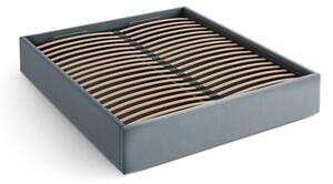 Letto matrimoniale imbottito azzurro con contenitore/senza testiera con rete inclusa 160x200 cm Susan – Micadoni