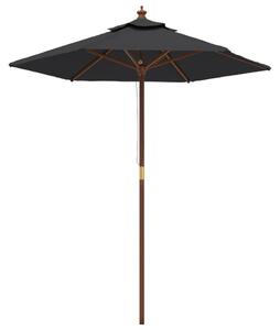 Ombrellone da Giardino con Palo in Legno Nero 196x231 cm