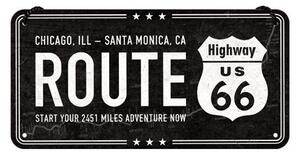 Cartello in metallo Route 66 - Chicago - Santa Monica, (20 x 10 cm)