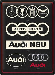 Cartello in metallo Audi - Logos, (30 x 40 cm)