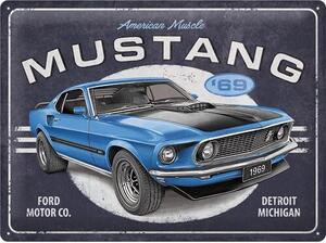 Cartello in metallo Ford Mustang 1969 Mach 1 Blue, (40 x 30 cm)
