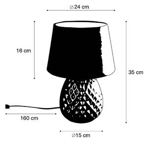 Lampada da tavolo classica marrone 35 cm - Betty