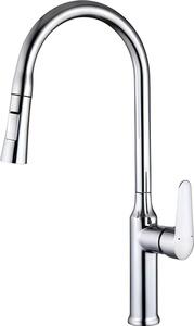 Avizar, rubinetto da cucina estraibile con soffione flessibile, argento