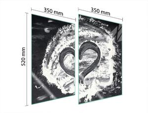 Piastre copri fornello 2 pezzi 35x52 Vetroceramica copri piano cottura vetro tagliere cuore cucina