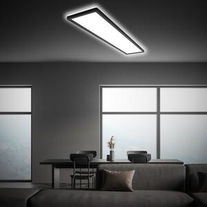 Briloner Tava LED lampada da soffitto 98 cm, piatta, retroilluminata, nera