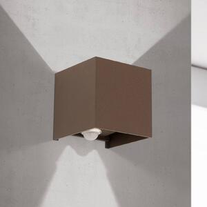 ORION Applique da esterni LED Cube-S, corten, metallo, sensore Cube-S, Marrone / Ruggine, Alluminio, Moderno