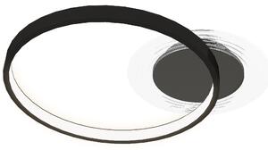 Plafoniera LED Moderna a 2 Anelli 50x40x 7,4 cm Potenza 30W in Alluminio e Acrilico Nero