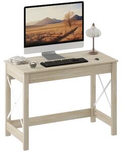 HOMCOM Scrivania Moderna Scrivania Scrivania per Computer Facile da Montare per Ufficio Studio 105x50x76 cm Naturale | Aosom Italy