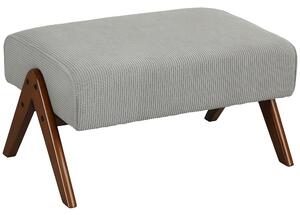 HOMCOM Poggiapiedi da Soggiorno Sgabello Basso con Seduta Imbottita Gambe in Legno per Salotto Camera da Letto 69x47x36 cm Grigio | Aosom Italy