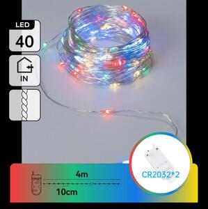 Aigostar - LED Catena luminosa di Natale 40xLED/2x3V 4m multicolore