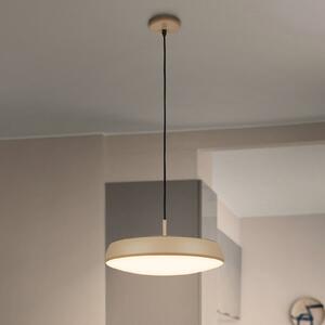 Briloner Lampada LED a sospensione Nala, beige, metallo/plastica, Ø 35 cm Nala, Crema / Ambra, Soggiorno / Sala da pranzo, Plastica, Moderno