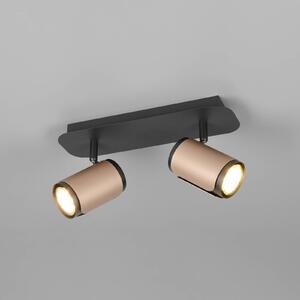 Trio Lighting Faretto da soffitto Gillan, caffè, a 2 luci, metallo, GU10 dimmerabile, Nero, Soggiorno / Sala da pranzo, Metallo, Moderno, Faretto