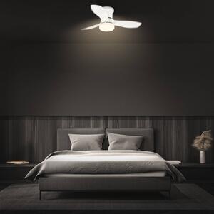 Briloner Ventilatore da soffitto LED Pan, motore a corrente continua, bianco, Ø 60 cm, dimmerabile, Bianco / Opale, Camera da letto, Plastica, Moderno