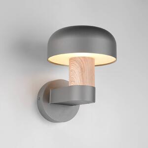Trio Lighting Applique da esterno Fraser, grigio/effetto legno, alluminio, IP54, E27
