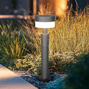 Trio Lighting Lampioncino LED Mackenzie, altezza 50 cm, antracite, fusione di alluminio Mackenzie, Nero, Alluminio, Moderno, Lampada LED da esterni