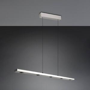 Trio Lighting Lampada LED a sospensione Graham, nichel, metallo, up/down, CCT, dimmerabile, Alluminio / Grigio / Zincato, Soggiorno / Sala da pranzo, Metallo, Moderno