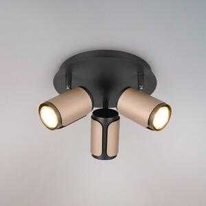 Trio Lighting Faretto da soffitto Gillan, caffè, a 3 luci, rotondo, metallo, GU10 dimmerabile, Nero, Soggiorno / Sala da pranzo, Metallo, Moderno, Faretto