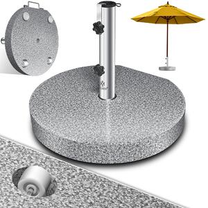 Supporto per ombrellone KESSER® in granito con tubo in acciaio inossidabile, base di alta qualità da 30 kg - per pali di ombrellone da 16 a 48 mm. Include maniglia per il trasporto, ideale per ombrelloni da giardino o da balcone