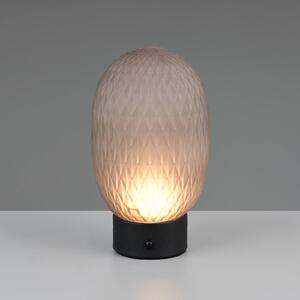Trio Lighting Lampada da tavolo a LED Facette, dimmerabile, Alluminio / Grigio / Zincato, Soggiorno / Sala da pranzo, Vetro, Lampada da tavolo LED