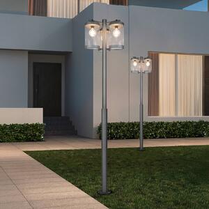 Trio Lighting Lampada da esterno Sambesi, H 240 cm, antracite, sensore crepuscolare Sambesi, Nero, Alluminio, Moderno