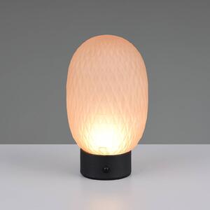 Trio Lighting Lampada da tavolo a LED Facette, dimmerabile, Crema / Ambra, Soggiorno / Sala da pranzo, Vetro, Lampada da tavolo LED