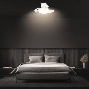Briloner Ventilatore da soffitto LED Ravan, motore a corrente continua, bianco, Ø 44 cm, dimmerabile, Bianco / Opale, Camera da letto, Plastica, Moderno