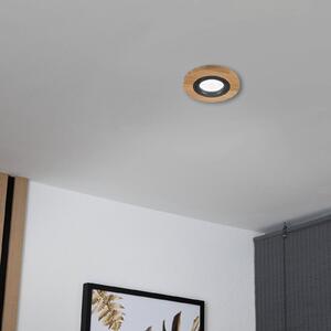 Plafoniera a incasso Tobby, Ø 11,5 cm, legno di rovere, GU10 Tobby Lamkur, dimmerabile, Legno chiaro, Soggiorno / Sala da pranzo, Legno, Scandinavo, Faretto da incasso
