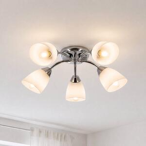 Plafoniera soffitto Portos Milagro Lighting, dimmerabile, Cromo / Argento, Soggiorno / Sala da pranzo, Metallo, Plafoniera