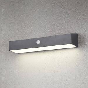 Reality Leuchten Applique solare Silves, nero, sensore, IP44