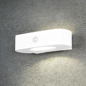 Reality Leuchten Applique solare Bilbao, bianco, altezza 6 cm, sensore, up/down