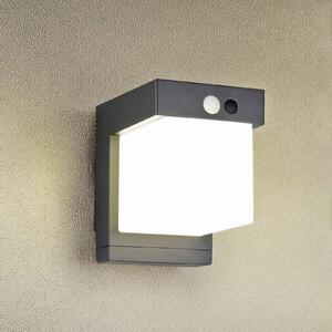 Reality Leuchten Applique solare Colombo, nero opaco, altezza 14 cm, sensore