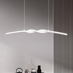 Reality Leuchten Lampada LED a sospensione Ginko, bianco opaco, metallo, lunghezza 79 cm Ginko, Bianco / Opale, Soggiorno / Sala da pranzo, Metallo, Moderno