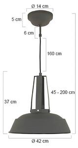 Steinhauer Lampada a sospensione Eden, dimmerabile, Alluminio / Grigio / Zincato, Cucina, Metallo, Vintage, Lampada a sospensione