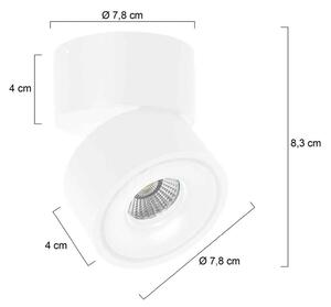 Steinhauer Faretto da soffitto LED Fez, bianco, a 1 luce, metallo, orientabile dimmerabile, Bianco / Opale, Soggiorno / Sala da pranzo, Metallo, Moderno