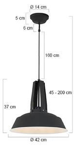 Steinhauer Lampada a sospensione Eden, dimmerabile, Nero, Cucina, Metallo, Vintage, Lampada a sospensione