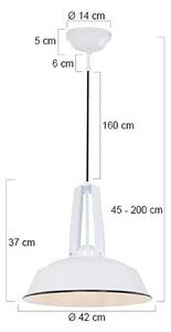 Steinhauer Lampada a sospensione Eden, dimmerabile, Bianco / Opale, Cucina, Metallo, Vintage, Lampada a sospensione