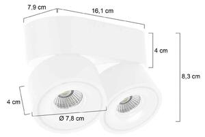 Steinhauer Faretto da soffitto LED Fez, bianco, a 2 luci, metallo, orientabile dimmerabile, Bianco / Opale, Soggiorno / Sala da pranzo, Metallo, Moderno