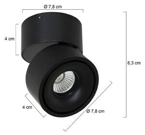 Steinhauer Faretto da soffitto LED Fez, nero, a 1 luce, metallo, orientabile dimmerabile, Nero, Soggiorno / Sala da pranzo, Metallo, Moderno