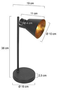 Steinhauer Lampada da tavolo Oeroe, a 1 luce, nera, metallo, E14 Oeroe, Nero, Soggiorno / Sala da pranzo, Metallo, Lampada LED da terra