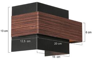 Steinhauer Applique da parete a LED Muro, dimmerabile, Legno scuro, Soggiorno / Sala da pranzo, Metallo, Moderno, Applique a LED