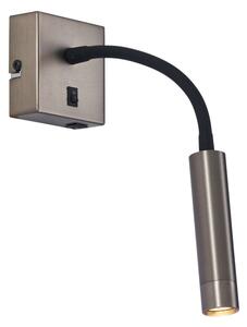 Lampada da parete moderna color canna di fucile con porta USB-C - Gosna