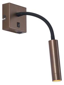Lampada da parete moderna bronzo con porta USB-C - Gosna