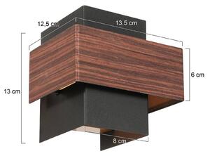 Steinhauer Applique da parete a LED Muro, dimmerabile, Legno scuro, Soggiorno / Sala da pranzo, Metallo, Moderno, Applique a LED