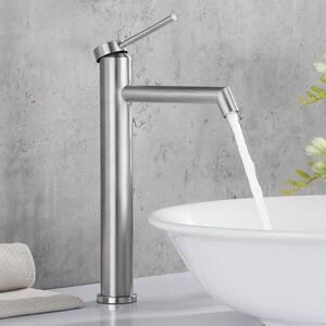 Rubinetto regolabile per lavabo alto in acciaio inossidabile con miscelatore monocomando