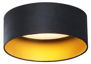 Plafoniera moderna in velluto nero 40cm con LED dimmerabile a 3 livelli - Sue