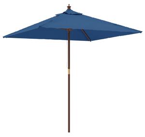 Ombrellone da Giardino con Palo in Legno Azzurro 198x198x231 cm