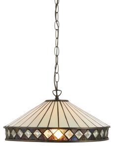 Endon 112196 - Lampadario con catena stile Tiffany FARGO 1xE27/60W/230V, diametro 41,5 cm