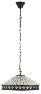 Endon 112196 - Lampadario con catena stile Tiffany FARGO 1xE27/60W/230V, diametro 41,5 cm