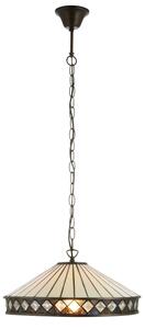 Endon 112196 - Lampadario con catena stile Tiffany FARGO 1xE27/60W/230V, diametro 41,5 cm