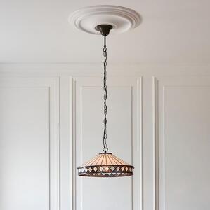 Endon 112196 - Lampadario con catena stile Tiffany FARGO 1xE27/60W/230V, diametro 41,5 cm